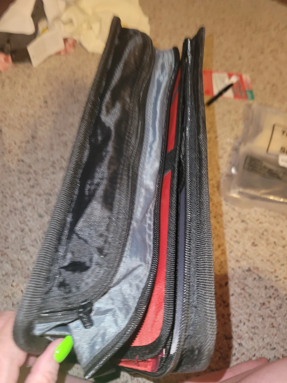 Tech Accessories Organizer Case - Red and Gray